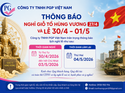 Th&ocirc;ng b&aacute;o Nghỉ lễ Giỗ Tổ H&ugrave;ng Vương v&agrave; Lễ 30.4 - 1.5.2026